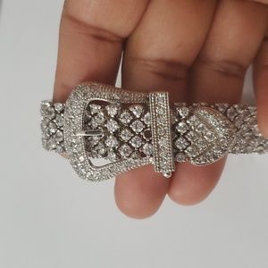 ‘Titan Buckle’ Sterling Silver 925 Bling Bracelet